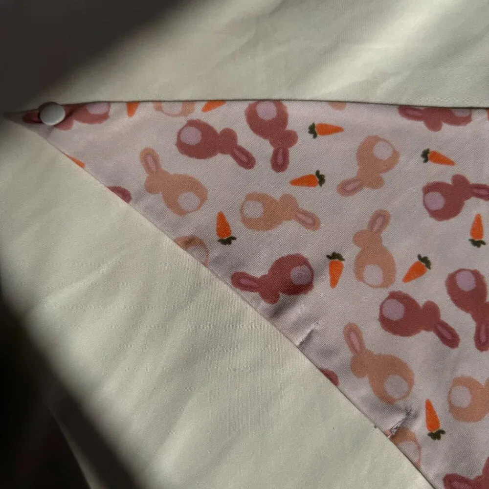 NWT Loic by Design Bunnies & Carrots Pattern Easter Dog Bandana, Light Pink, M